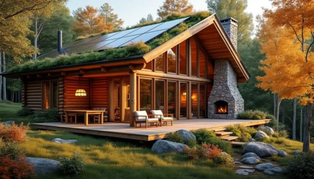 découvrez un chalet en rondins alliant design moderne et éco-responsabilité. profitez d'un habitat chaleureux et durable, alliant confort et respect de l'environnement. idéal pour les amoureux de la nature et du design contemporain.