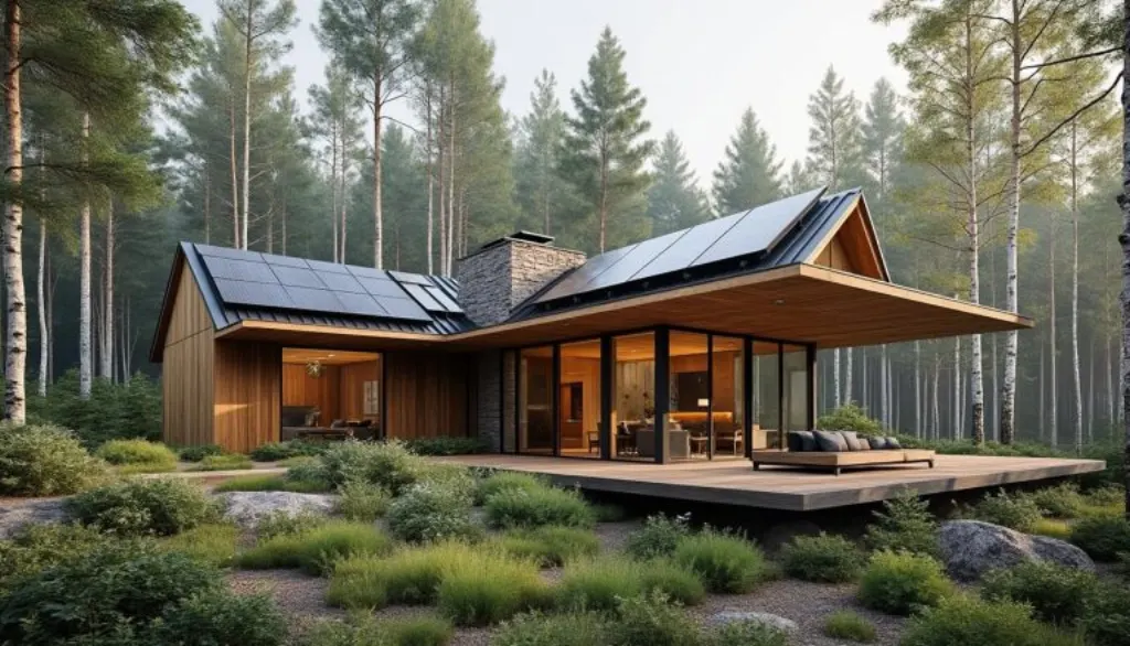 découvrez comment un chalet en rondins de bois combine design contemporain et respect de l'écologie pour une vie harmonieuse au cœur de la nature.